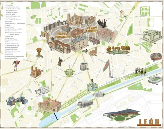 Mapa tur&iacute;stico Le&oacute;n El Corte Ingl&eacute;s