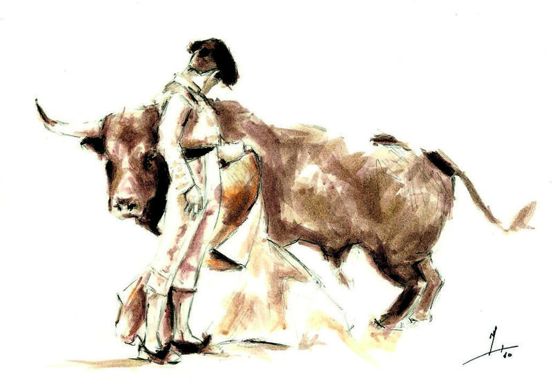 Obra del artista madrileño Luis López Terciado que lleva por título: “Remate con el capote”.