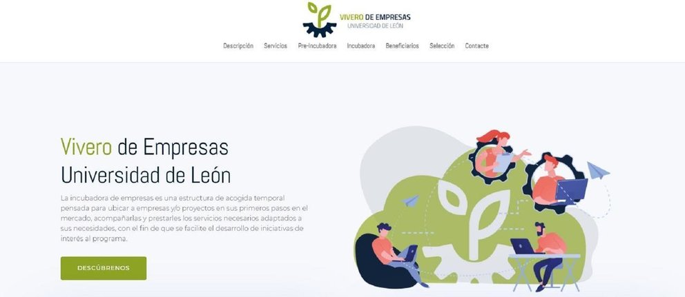 Web del Vivero de empresas de la ULE