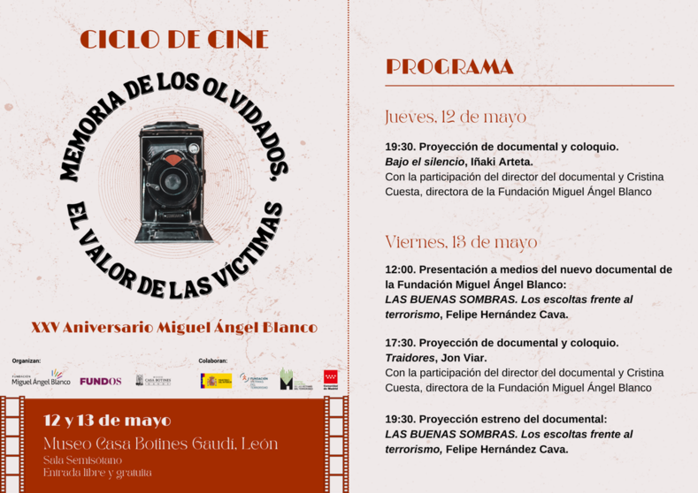 Casa Botines (León), Ciclo de cine en el año del 25 aniversario del asesinato de Miguel Ángel Blanco.