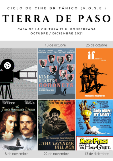 Martes. Cartel cinco peliculas oct.dic.