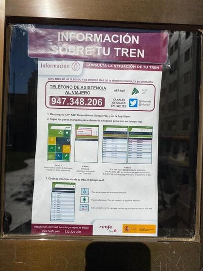 Fotografía del cartel que se encuentra en la puerta de la estación de Matallana en León.