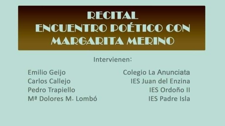 Actividades poeta Margarita Merino