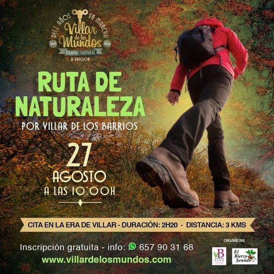Cartel de la Ruta de la naturaleza por Villar de los Barrios