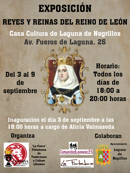 Cartel de la exposición "Reyes y Reinas del Reino de León"