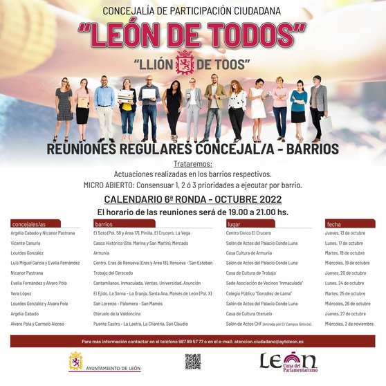 "León de todos", encuentros con los barrios por parte del Ayuntamiento de León