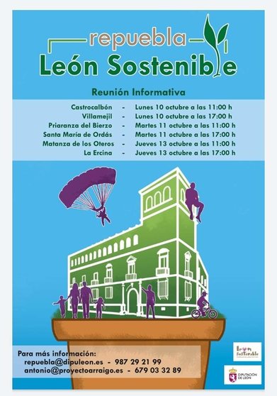 Cartel del proyecto Repuebla - León Sostenible