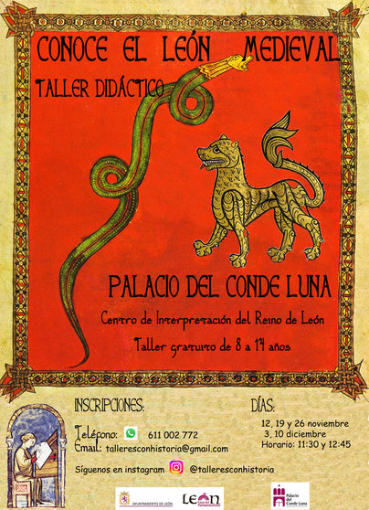 Cartel de los talleres didácticos sobre el León Medieval