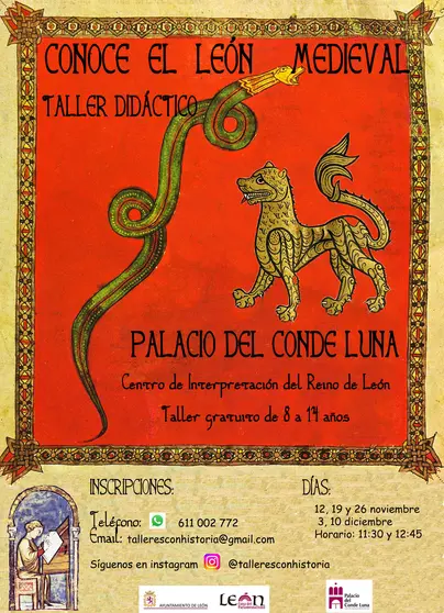 Cartel de los talleres did&aacute;cticos sobre el Le&oacute;n Medieval