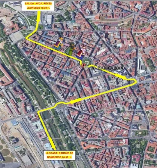 Itinerario de la Cabalgata de Reyes de Le&oacute;n
