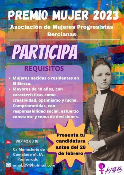 La Asociación de Mujeres Progresistas Bercianas convoca el Premio "Mujer 2023"
