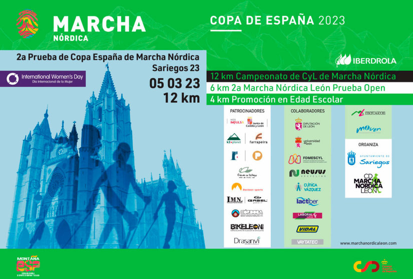 Sariegos acogerá el próximo 5 de marzo la 2º prueba de la Copa de España Iberdrola de Marcha Nórdica 2023