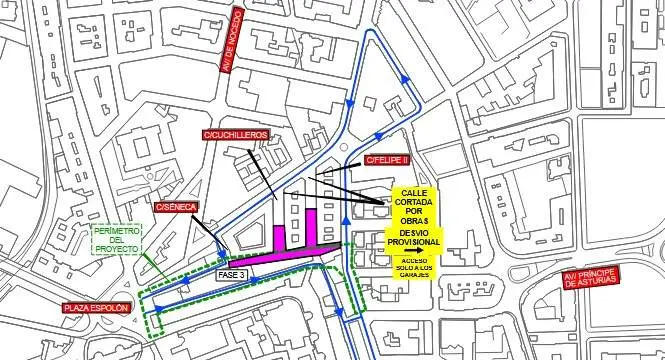 Nuevos cortes de tr&aacute;fico por las obras de la nueva v&iacute;a de penetraci&oacute;n al norte de Le&oacute;n