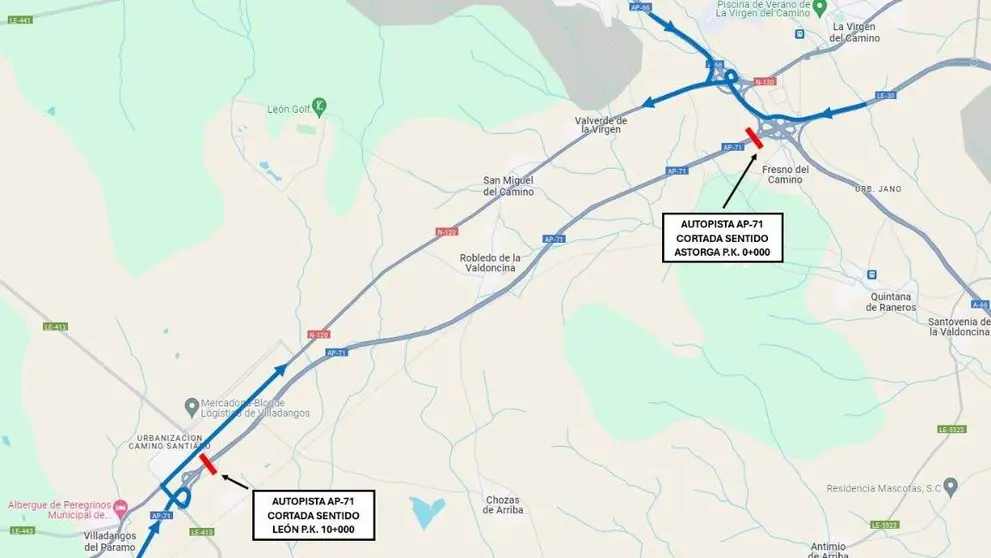 Mapa AP71 obras