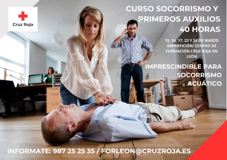 Cruz Roja en Le&oacute;n Ofrece Cursos de DESA, Primeros Auxilios y Socorrismo Acu&aacute;tico