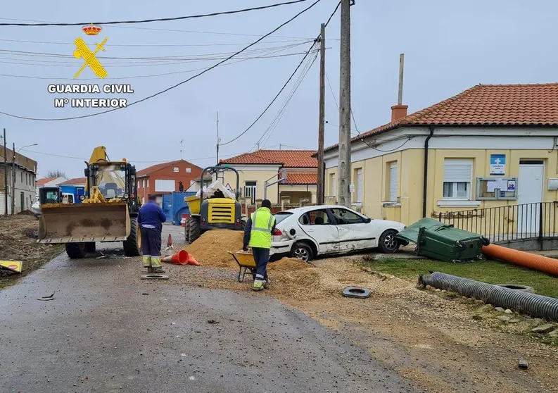Lugar del siniestro vial en La Ba&ntilde;eza Le&oacute;n