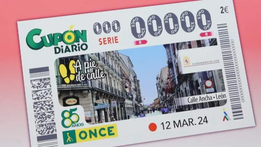 La ONCE rinde homenaje a la historia y belleza de Le&oacute;n con un cup&oacute;n dedicado a la Calle Ancha