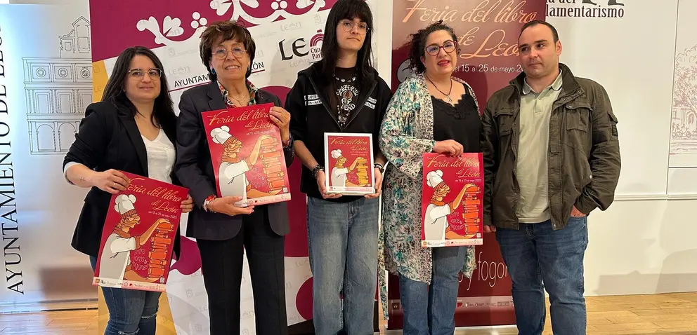 Feria del libro de Le&oacute;n 2025 bajo el lema &lsquo;Entre libros y fogones&rsquo;.