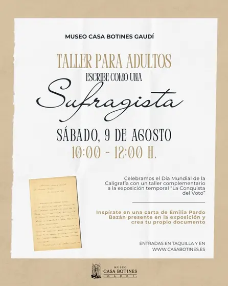 Escribe como una sufragista. TALLER PARA ADULTOS