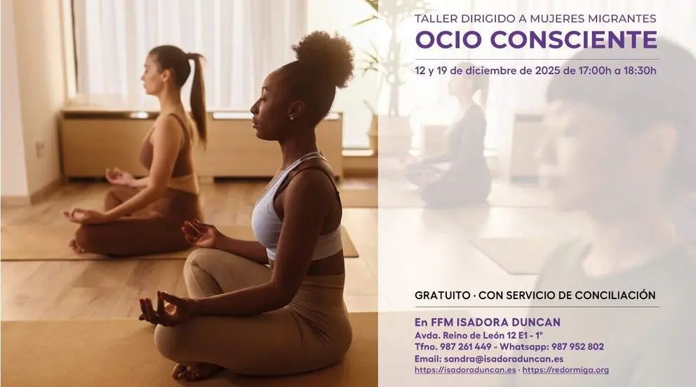 Taller de ocio consciente y yoga para mujeres migrantes en la Fundaci&oacute;n Isadora Duncan