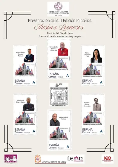 El Palacio del Conde Luna acoge la presentaci&oacute;n de la II edici&oacute;n de la colecci&oacute;n filat&eacute;lica &ldquo;Ilustres Leoneses&rdquo;