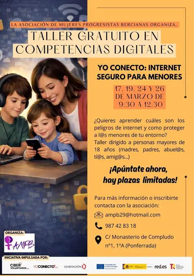 Cartel Taller Internet seguro para menores