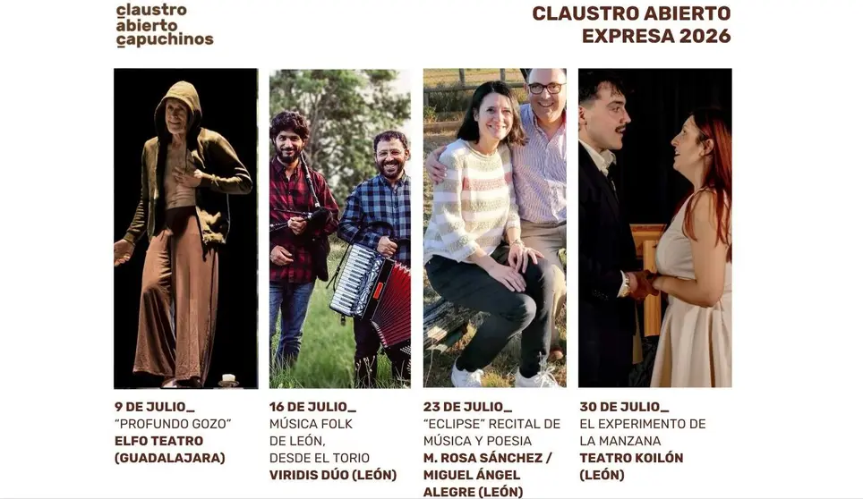 Claustro Abierto &ldquo;Expresa&rdquo; presenta su programaci&oacute;n cultural de julio en Le&oacute;n