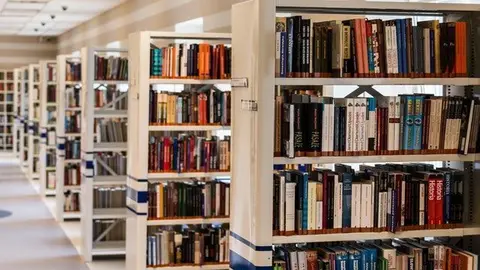 Libros en la biblioteca (foto de archivo)