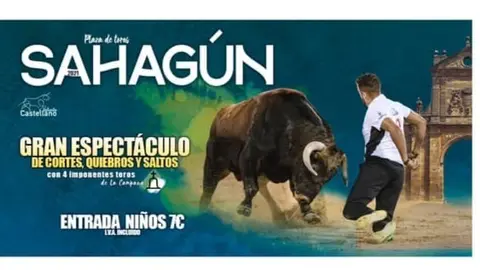 Espect&aacute;culo de recortes con toros en Sahag&uacute;n