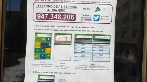 Fotograf&iacute;a del cartel que se encuentra en la puerta de la estaci&oacute;n de Matallana en Le&oacute;n.