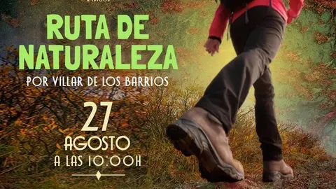 Cartel de la Ruta de la naturaleza por Villar de los Barrios