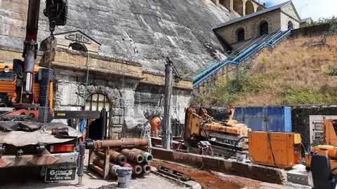 Obras en la presa de Villameca ejecutadas por la CHD
