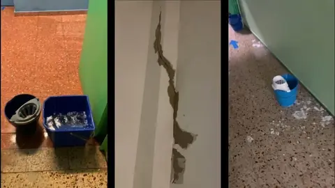 Goteras en el CEIP San Claudio (foto Ciudadanos)