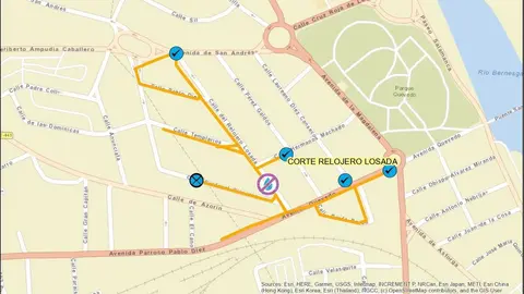 Calles afectadas por el corte de agua
