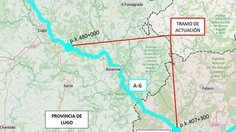 Obras en el firme de la A-6 Lugo y Le&oacute;n