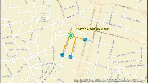 Plano de las calles a las que afectar&aacute; el corte de agua