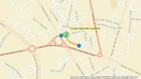 Zona afectada por el corte de agua