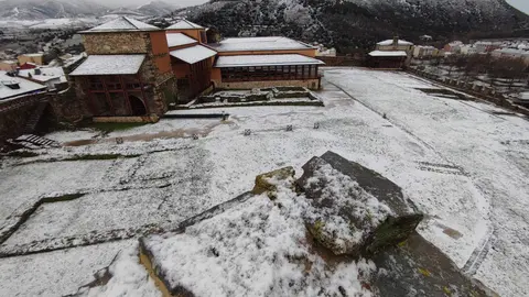 Nieve en el entorno del Castillo Templario de Ponferrada