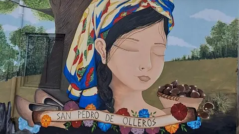 Mural en honor a la mujer rural en San Pedro de Olleros