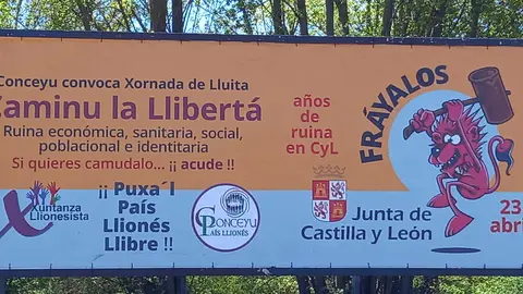 Nueva Valla anunciadora Camin la llibert&aacute; de Conceyu Pa&iacute;s Lion&eacute;s