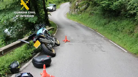 Lugar del siniestro vial Guardia Civil