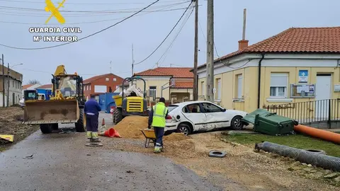 Lugar del siniestro vial en La Ba&ntilde;eza Le&oacute;n