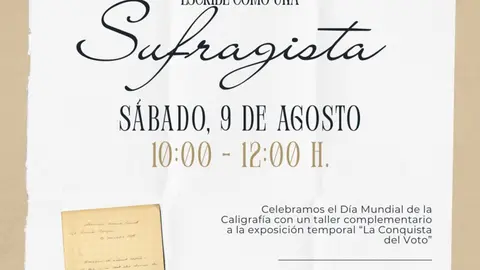 Escribe como una sufragista. TALLER PARA ADULTOS