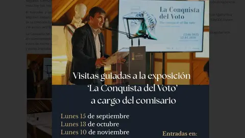 V&iacute;ctor Migu&eacute;lez, comisario de la muestra "La Conquista del Voto" Casa Botines Le&oacute;n