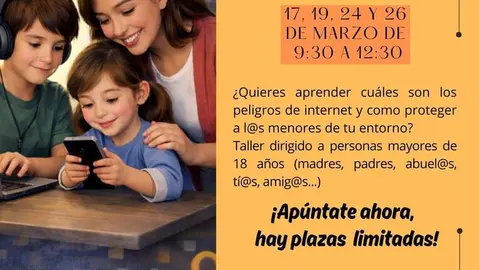 Cartel Taller Internet seguro para menores