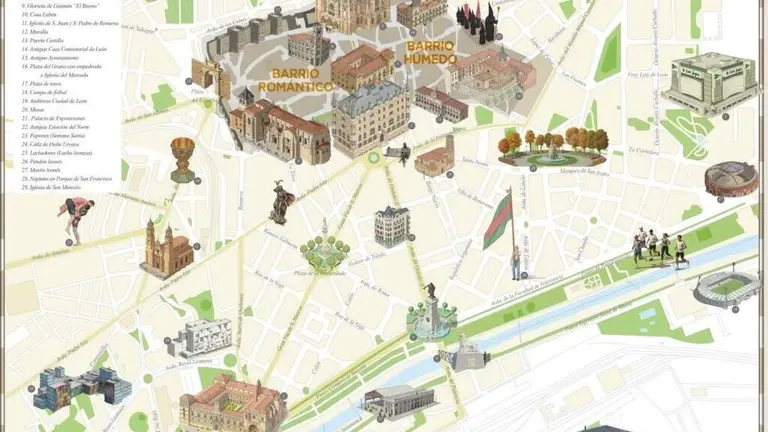 Mapa tur&iacute;stico Le&oacute;n El Corte Ingl&eacute;s
