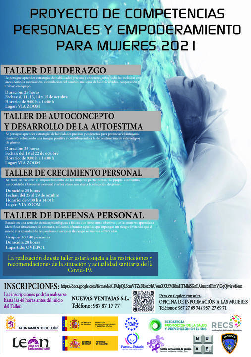 Cartel ‘Proyecto de competencias personales y empoderamiento para mujeres%u2019