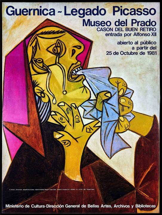 Cartel de la exposición 'Guernica. Legado Picasso' en el Casón del Buen Retiro, 1981. Museo Nacional Centro de Arte Reina Sofía, Madrid. Fundación 'la Caixa'