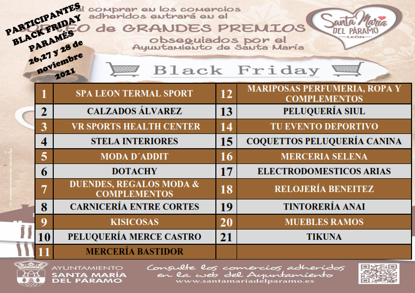 Participantes Black Friday Paramés 2021