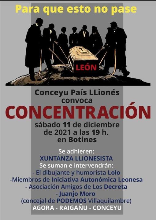 Nueva concentración por la autonomía leonesa el 11 de diciembre, a las 19h frente a Botines